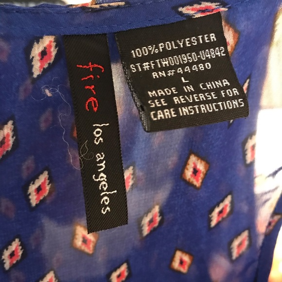 Sheer Cobalt Tank/Blouse - Picture 2 of 8